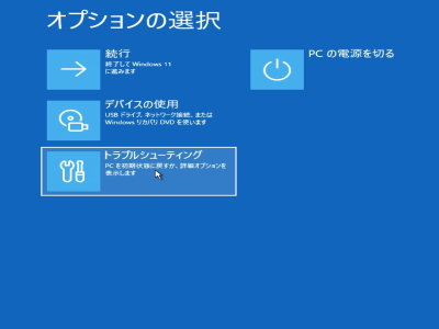 オプションの選択画面