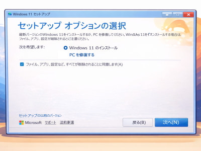セットアップオプションの選択の画像