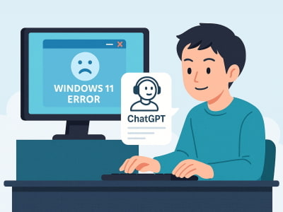 自動修復を準備していますループをChatGPTに相談して解決しているイメージ画像